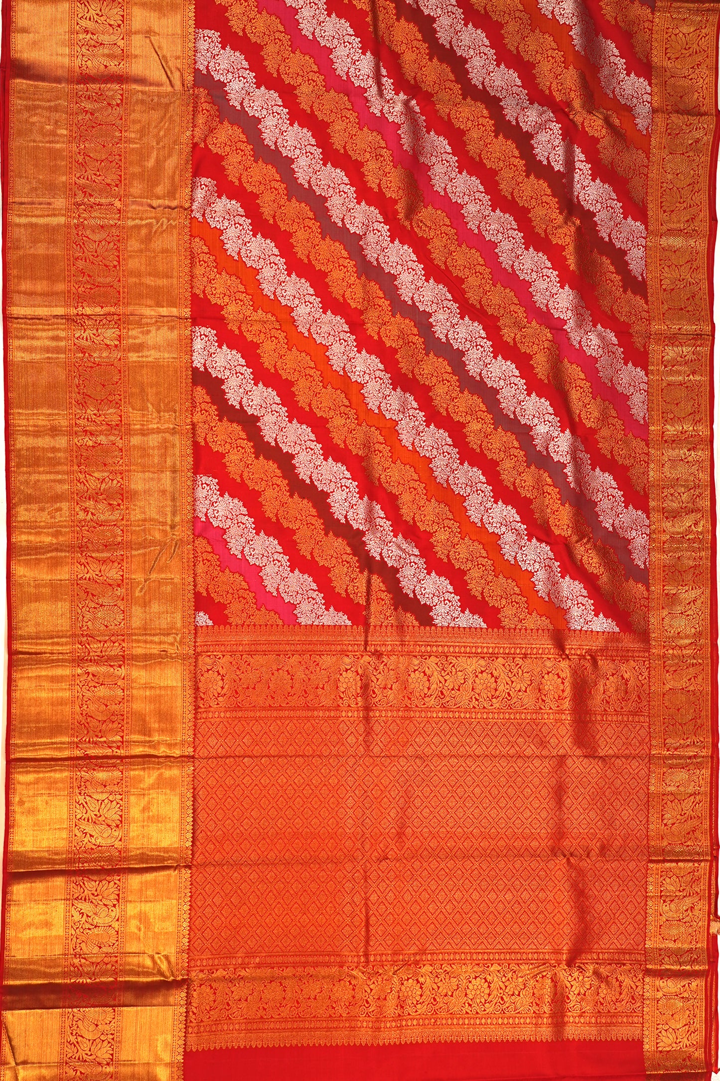 Kanchipuram Silk Jaal Red Saree