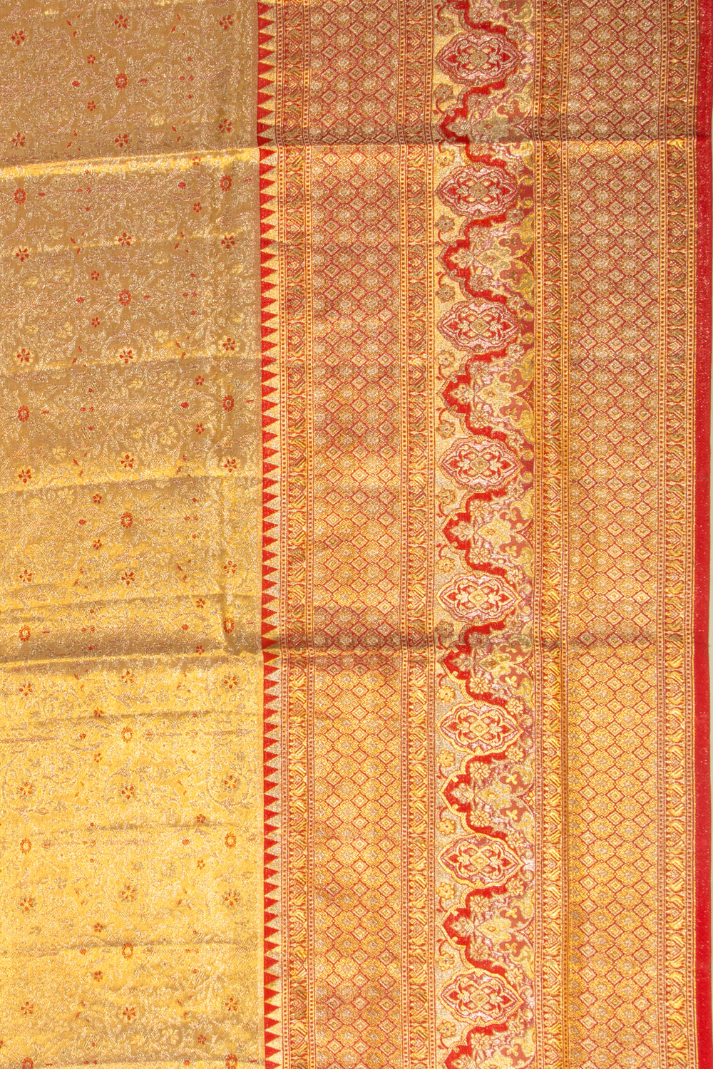 Taranga Kanchi Silk Tissue Brocade Gold Saree
