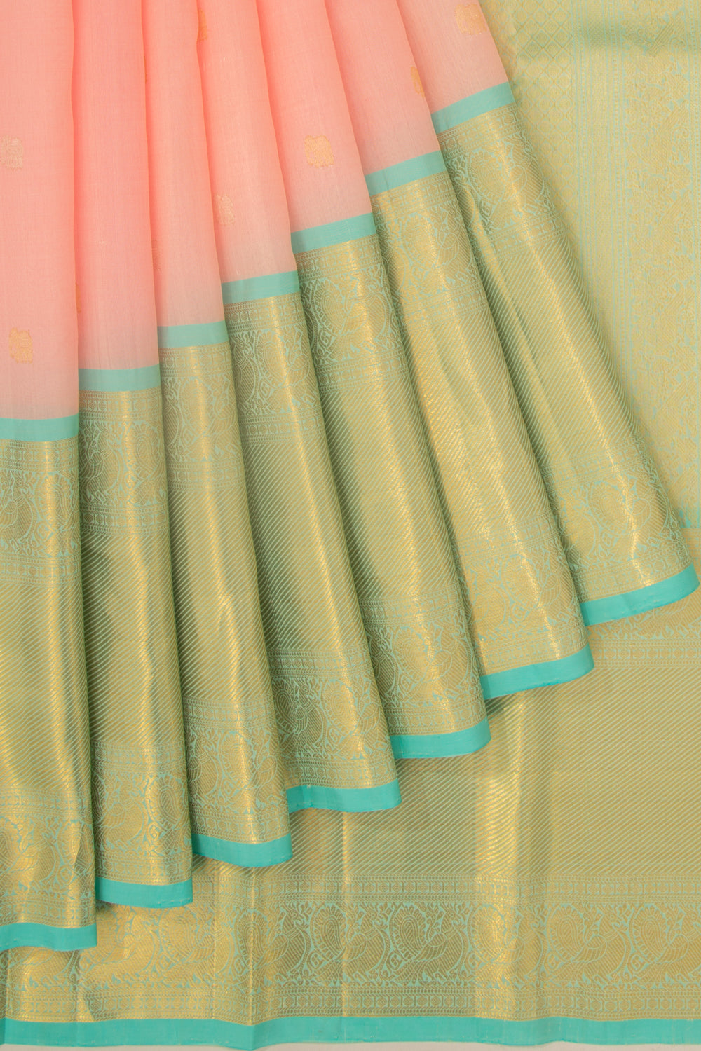 Taranga Kanchi Silk Butta Peach Saree