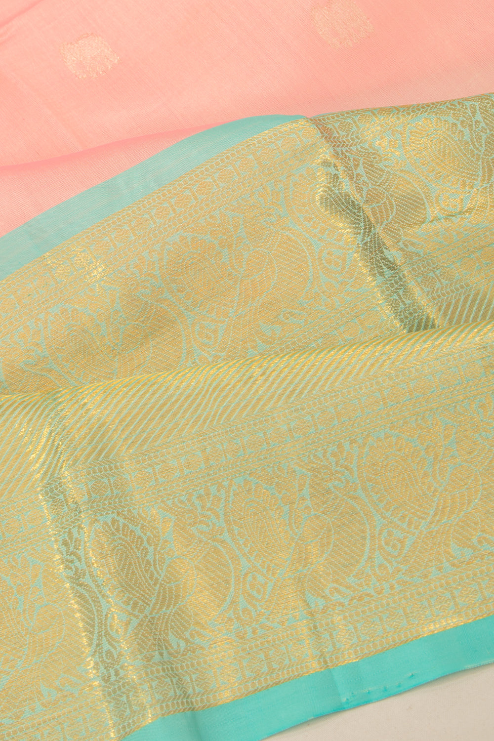 Taranga Kanchi Silk Butta Peach Saree