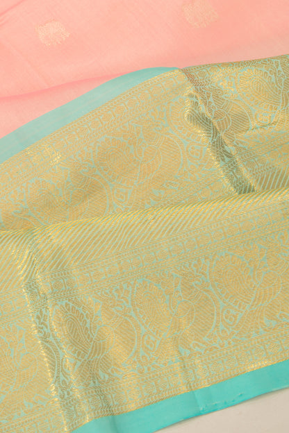 Taranga Kanchi Silk Butta Peach Saree