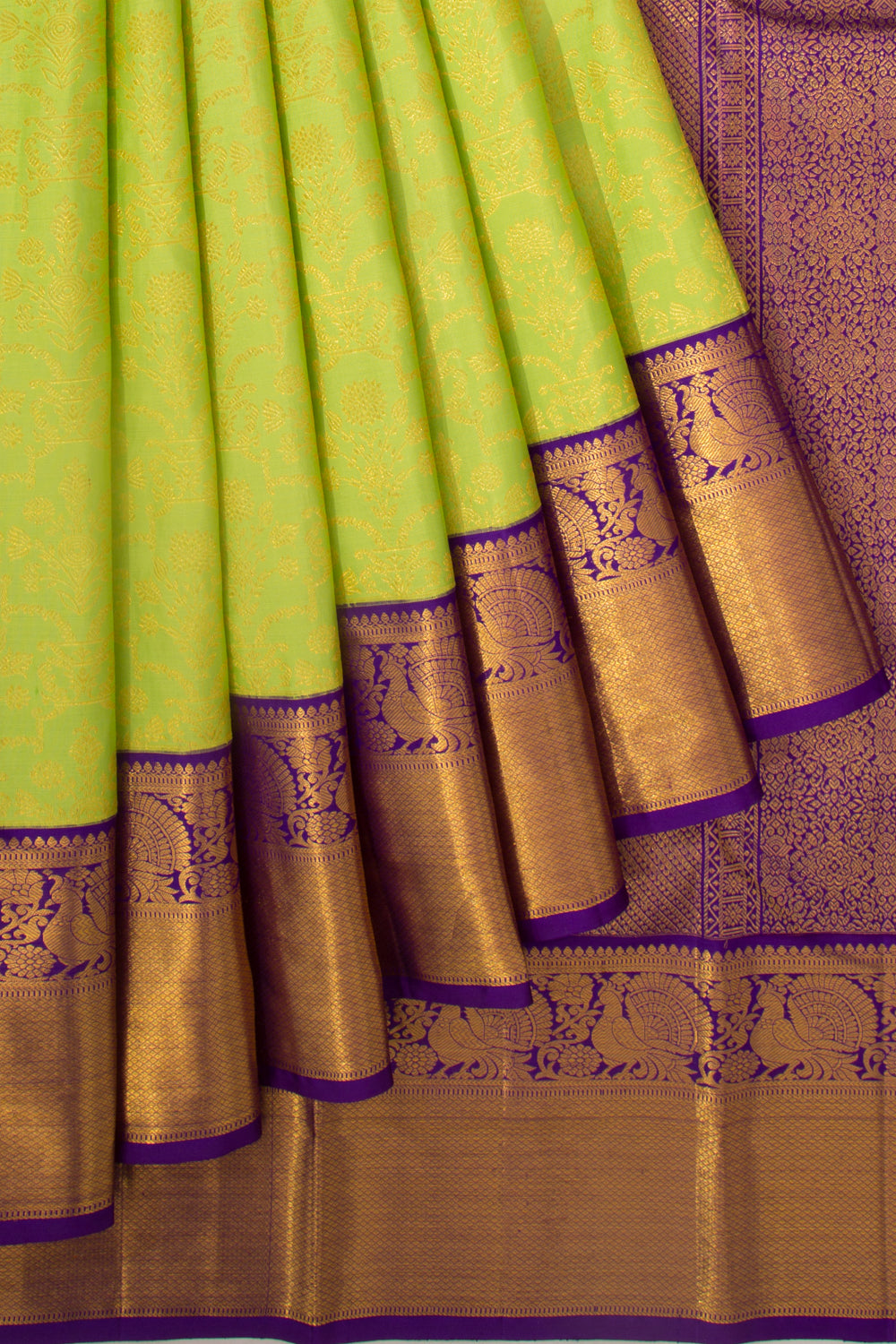 Kanchipuram Silk Brocade Green Saree