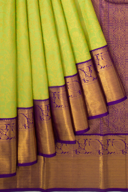 Kanchipuram Silk Brocade Green Saree
