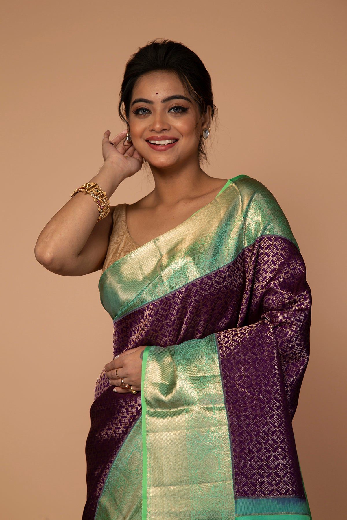Taranga Kanchi Silk Brocade Violet Saree
