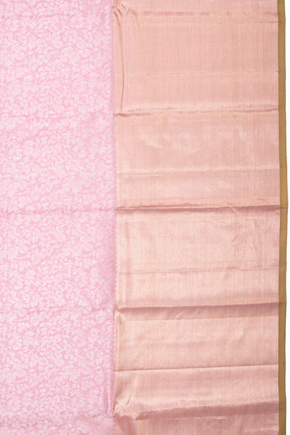 Kanchipuram Silk Brocade Baby Pink Saree