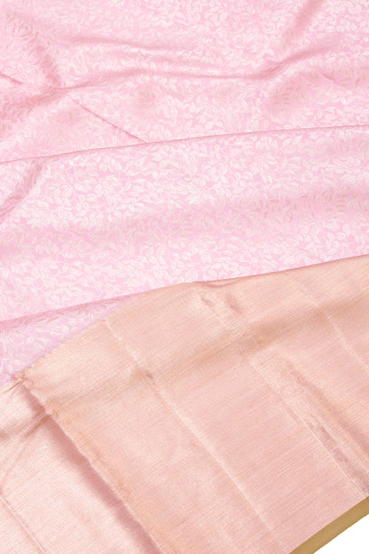 Kanchipuram Silk Brocade Baby Pink Saree