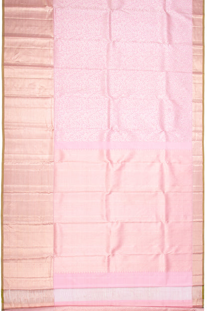 Kanchipuram Silk Brocade Baby Pink Saree
