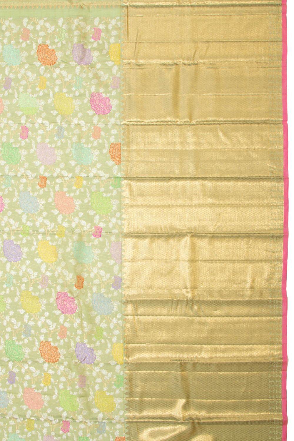 Kanchipuram Silk Jaal Green Saree