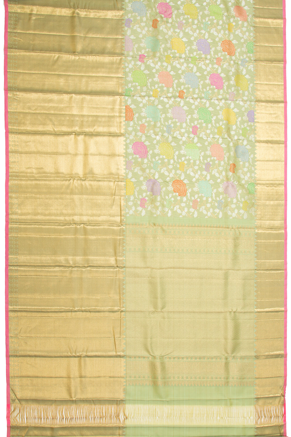 Kanchipuram Silk Jaal Green Saree