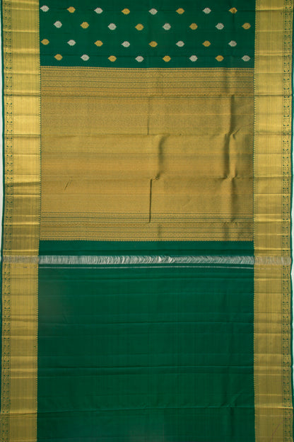 Kanchipuram Silk Butta Dark Green Saree