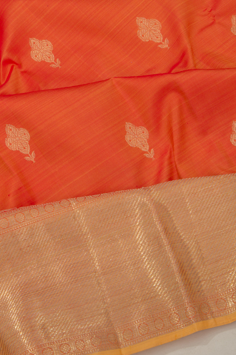 Taranga Kanchi Silk Butta Orange Saree