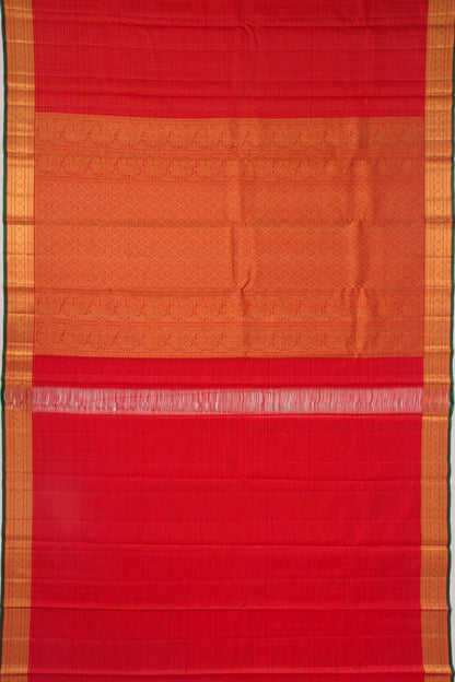 Kanchipuram Silk Checks Red Saree