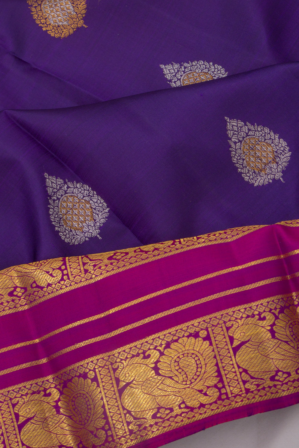 Taranga Kanchi Silk Butta Dark Blue Saree