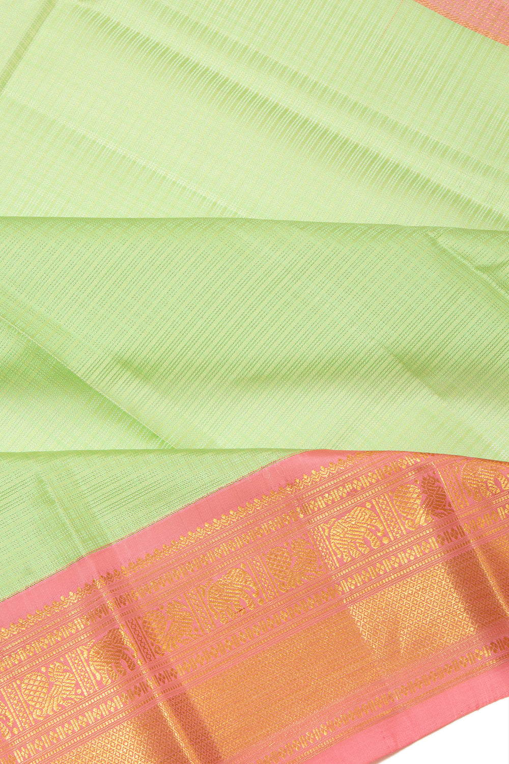 Kanchipuram Silk Checks Pista Green Saree