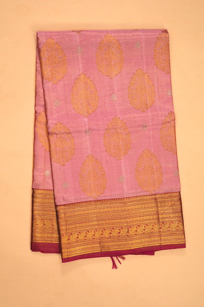 Kanchipuram Silk Tissue Butta Pink Saree
