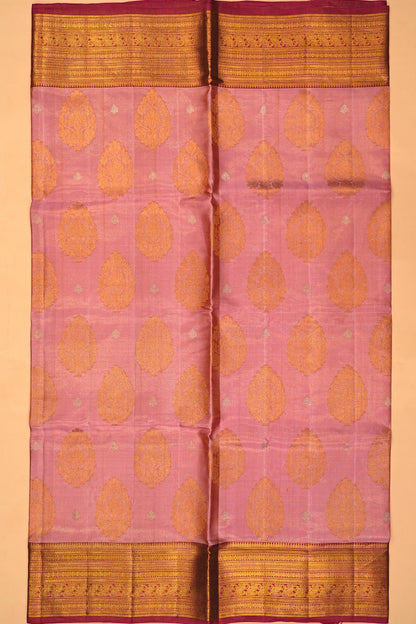 Kanchipuram Silk Tissue Butta Pink Saree