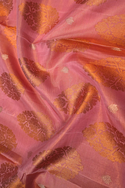Kanchipuram Silk Tissue Butta Pink Saree