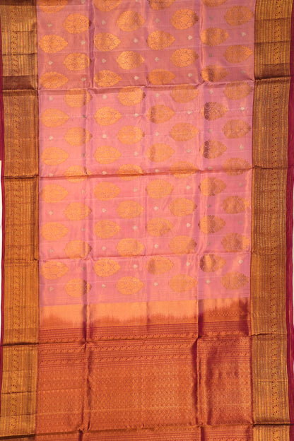 Kanchipuram Silk Tissue Butta Pink Saree