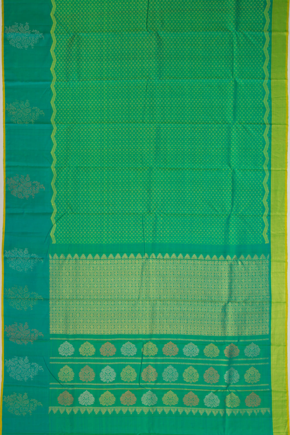 Soft Silk Brocade Green Saree