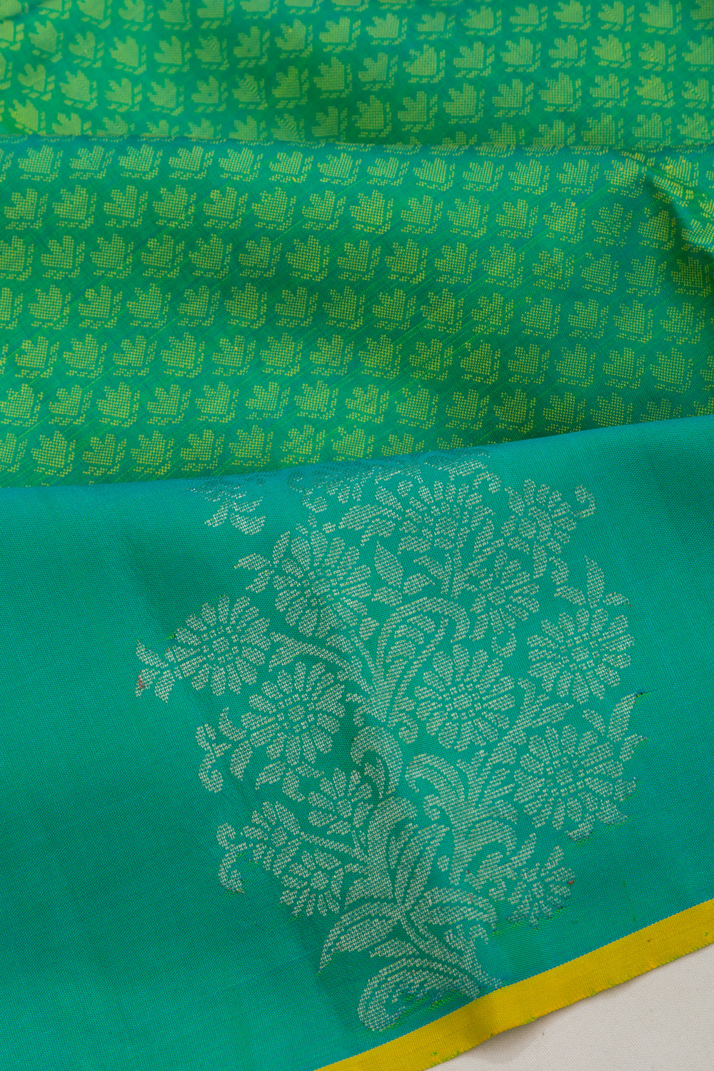 Soft Silk Brocade Green Saree