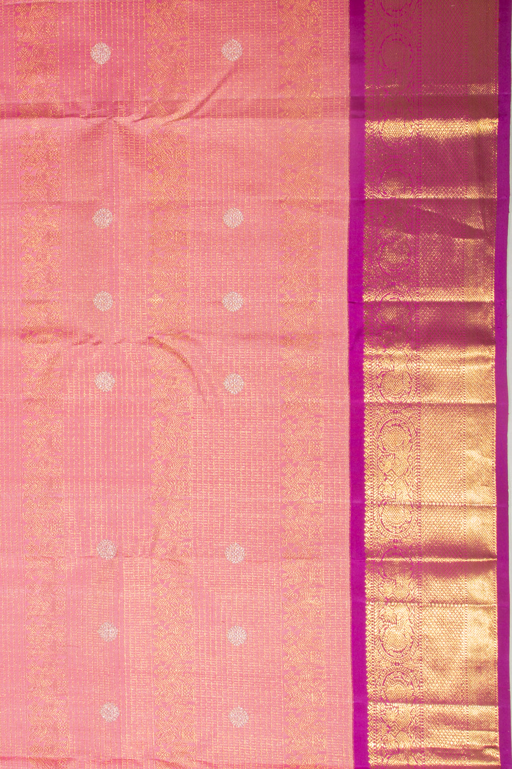 Kanchipuram Silk Brocade Pink Saree