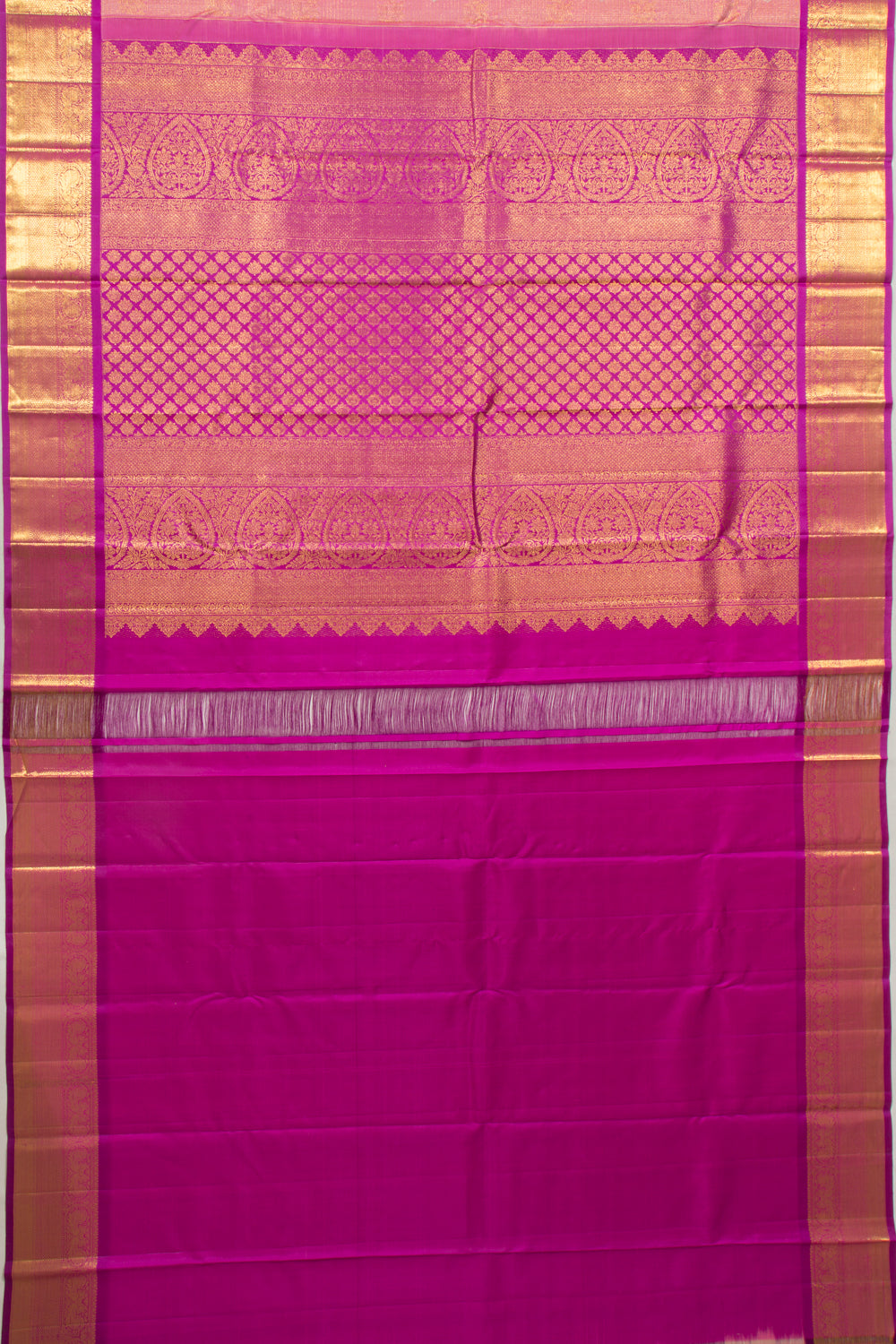 Kanchipuram Silk Brocade Pink Saree