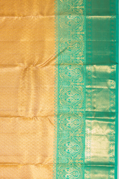 Kanchipuram Silk Tissue Brocade Gold Saree