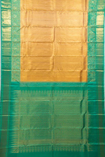 Kanchipuram Silk Tissue Brocade Gold Saree