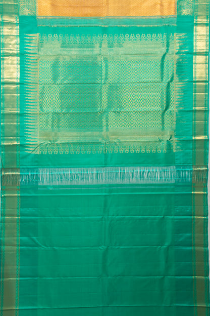 Kanchipuram Silk Tissue Brocade Gold Saree