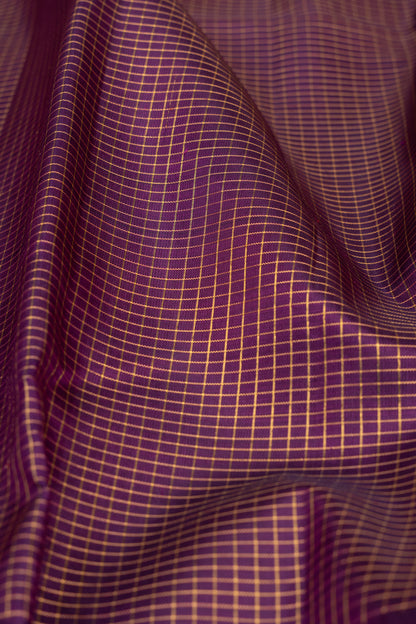 Kanchipuram Silk Checks Purple Saree