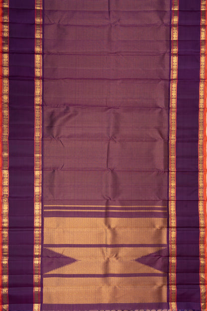 Kanchipuram Silk Checks Purple Saree