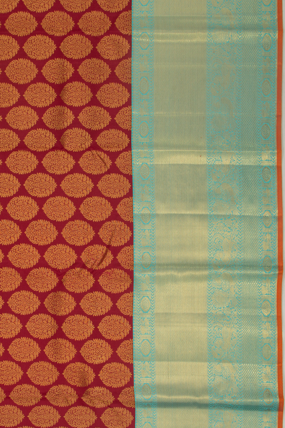Kanchipuram Silk Brocade Maroon Saree