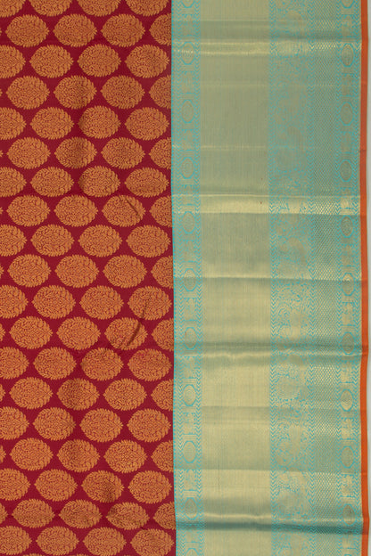 Kanchipuram Silk Brocade Maroon Saree