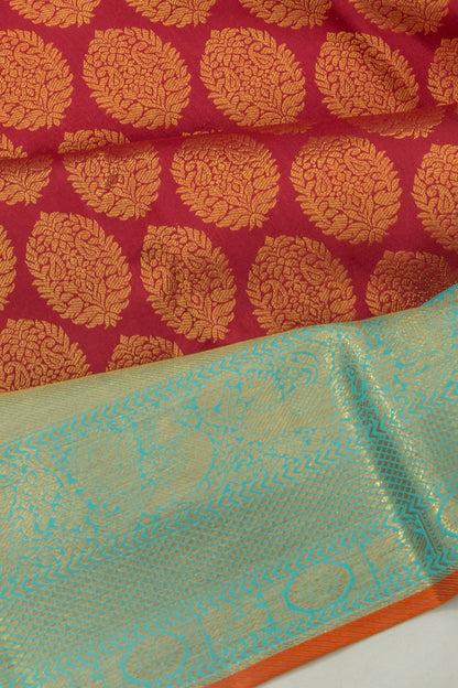 Kanchipuram Silk Brocade Maroon Saree