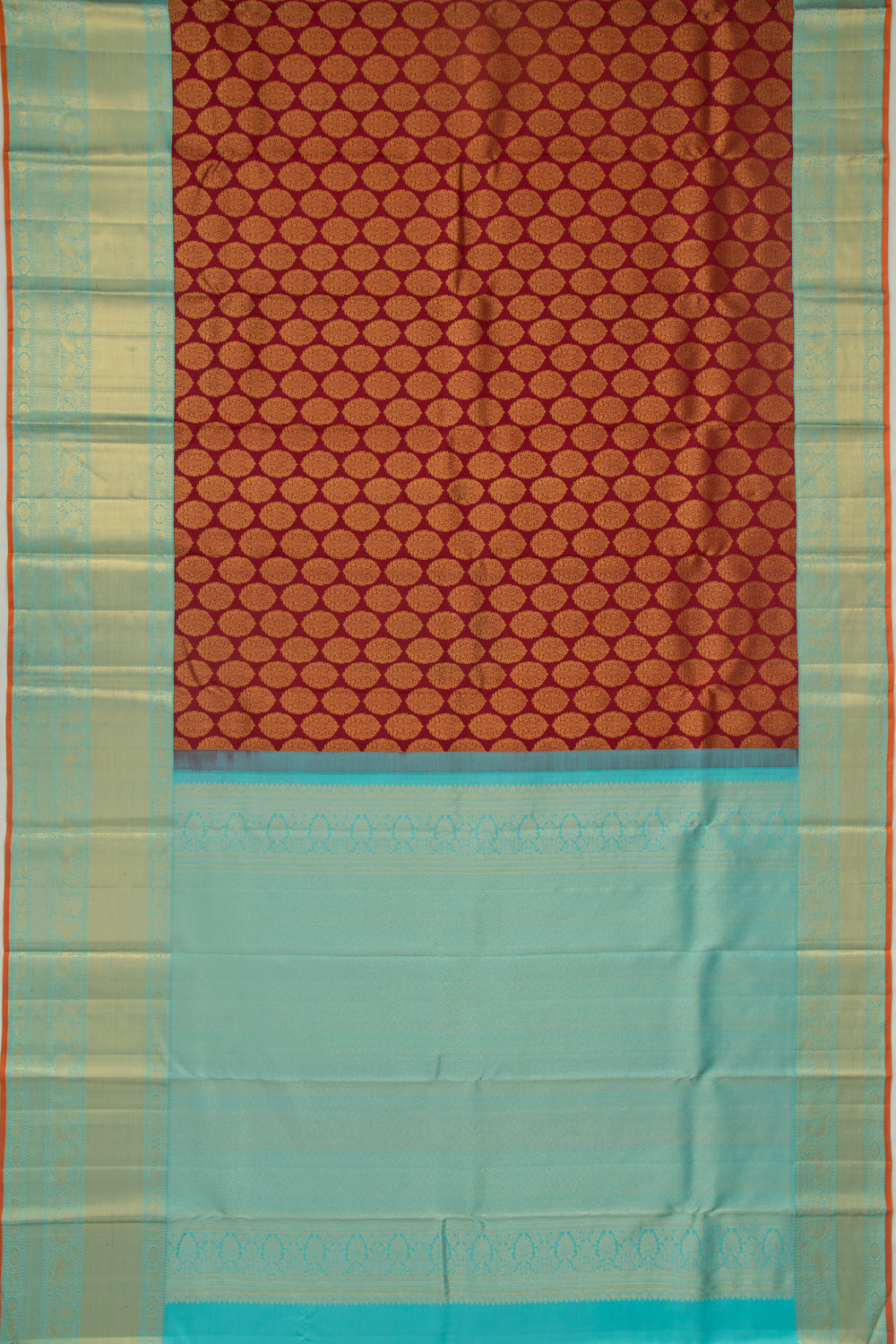 Kanchipuram Silk Brocade Maroon Saree