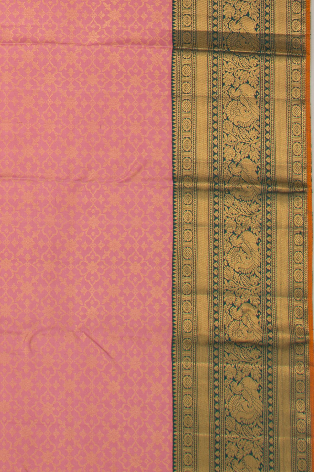 Kanchipuram Silk Brocade Pink Saree