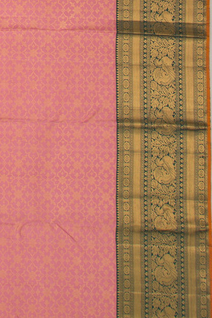 Kanchipuram Silk Brocade Pink Saree