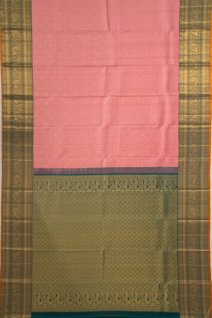 Kanchipuram Silk Brocade Pink Saree