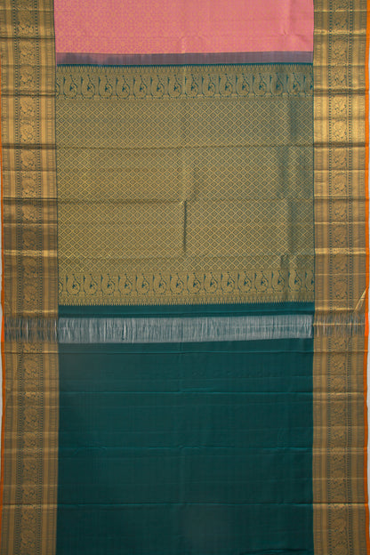 Kanchipuram Silk Brocade Pink Saree