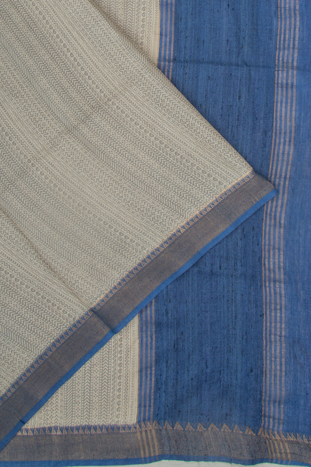 Tussar Printed Beige Saree