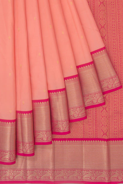 Taranga Kanchi Silk Butta Peach Saree