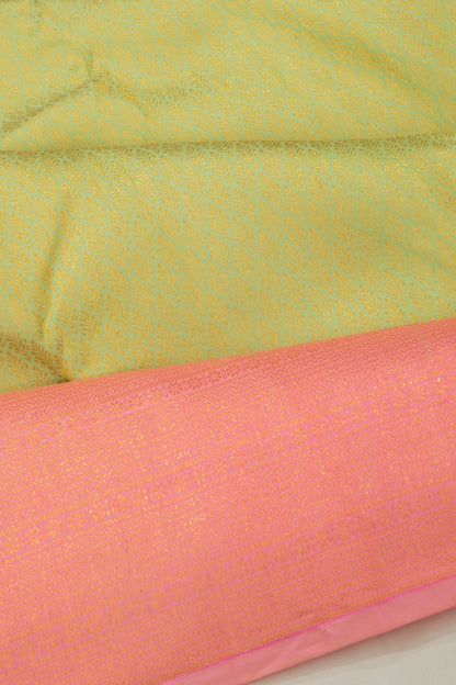 Kanchipuram Silk Brocade Pista Green Saree