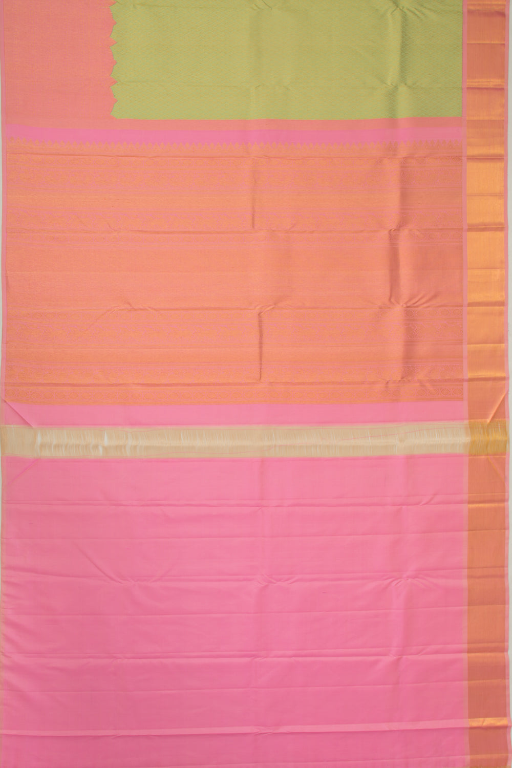 Kanchipuram Silk Brocade Pista Green Saree