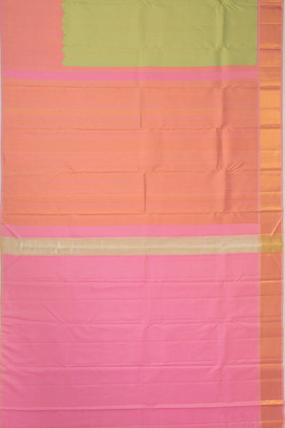Kanchipuram Silk Brocade Pista Green Saree