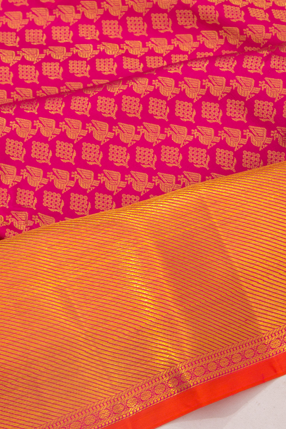 Kanchipuram Silk Brocade Pink Saree