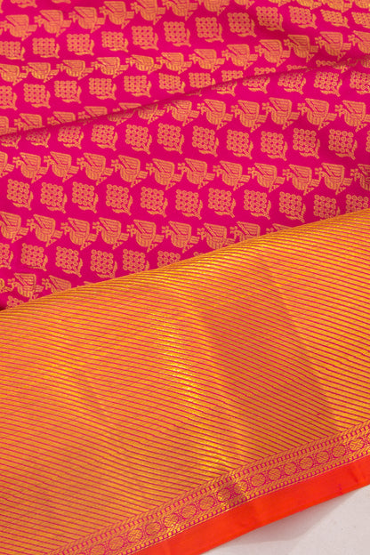 Kanchipuram Silk Brocade Pink Saree