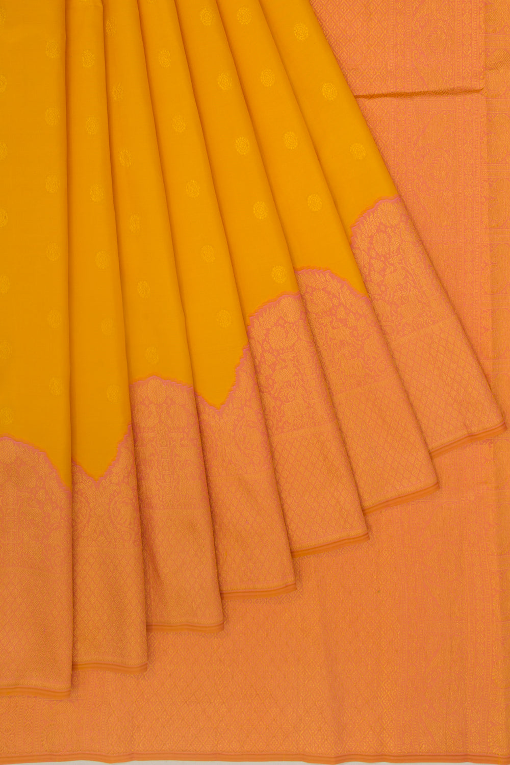 Kanchipuram Silk Butta Yellow Saree