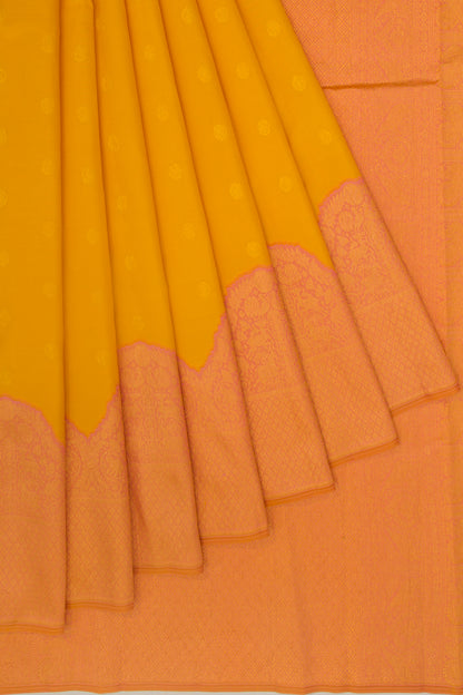 Kanchipuram Silk Butta Yellow Saree