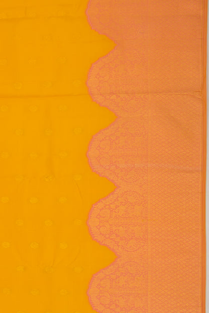 Kanchipuram Silk Butta Yellow Saree
