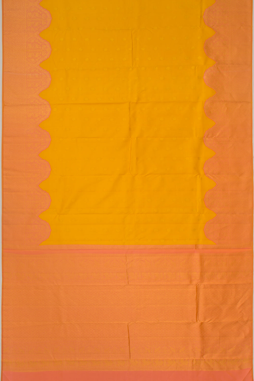 Kanchipuram Silk Butta Yellow Saree